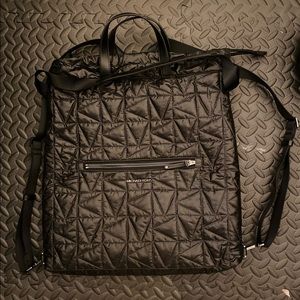 Michael Kors Winnie Large Quilted Nylon Black Convertible Drawstring Backpack